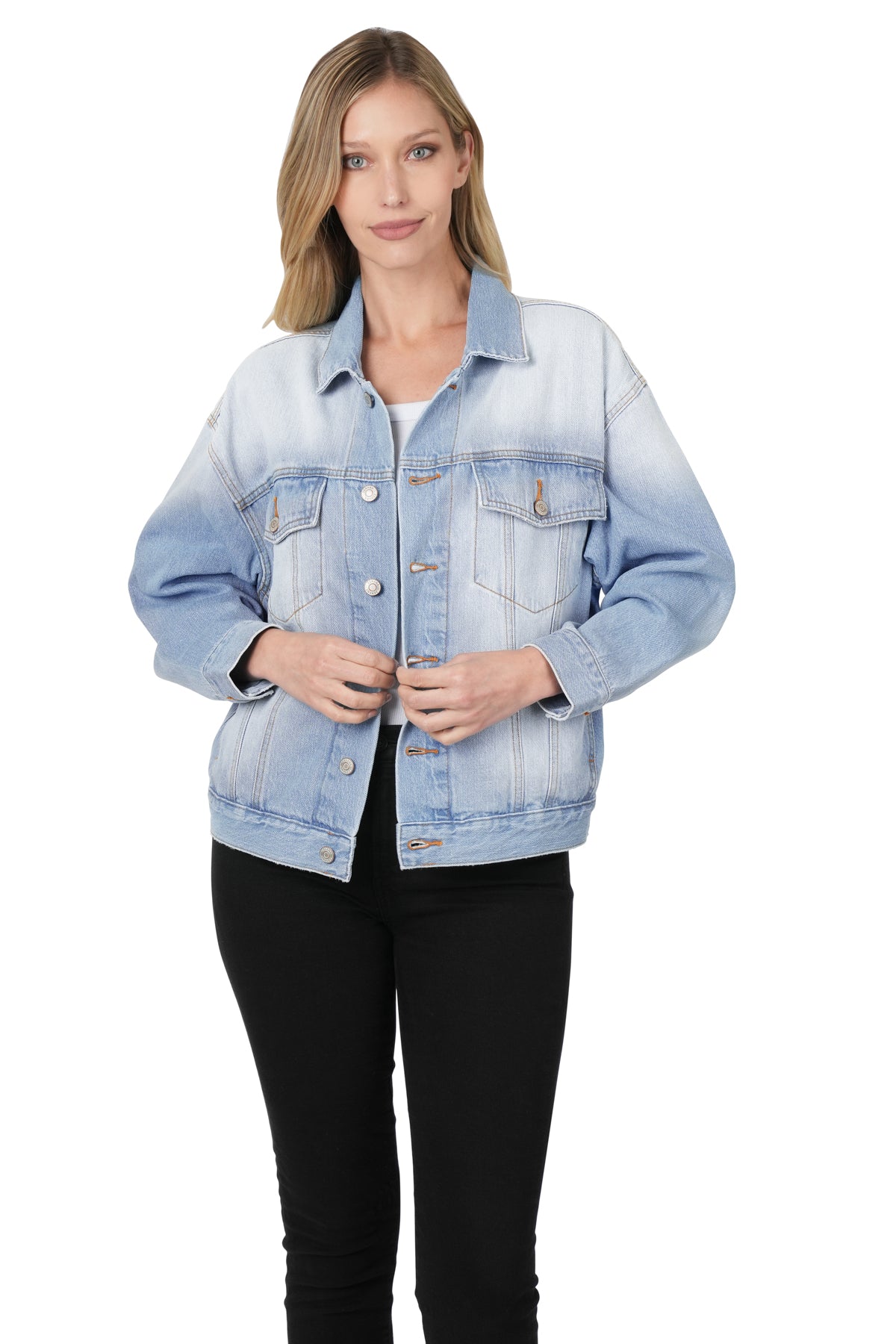Madame Oversized Ice Blue Denim Jacket | Buy SIZE S Jacket Online for |  Glamly